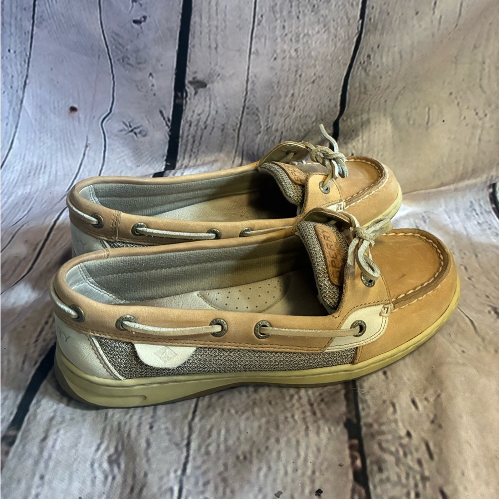 Sperry Top Sider Shoes Womens 7.5W Angelfish Boat Brown Leather Lace Up 9102047